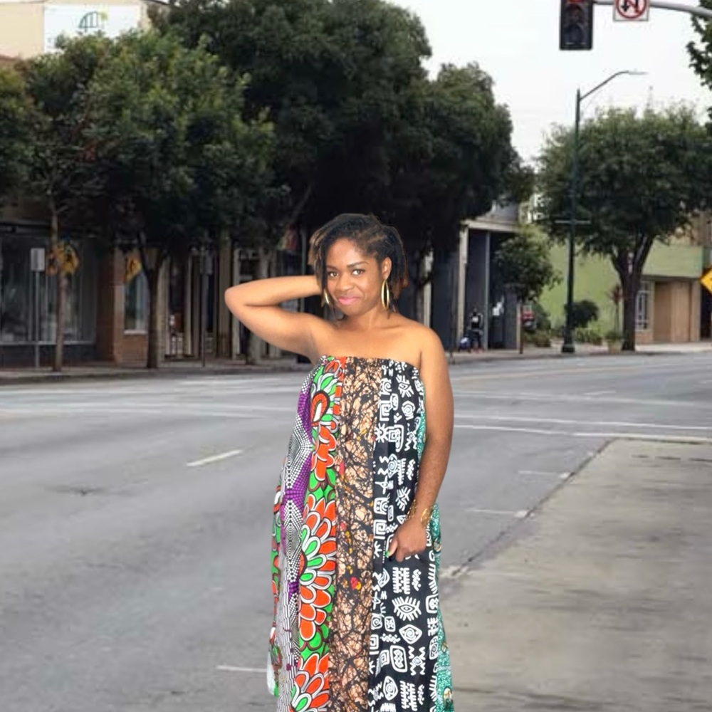 Multicolor Off-Shoulder Dress - Picture 5 of 10